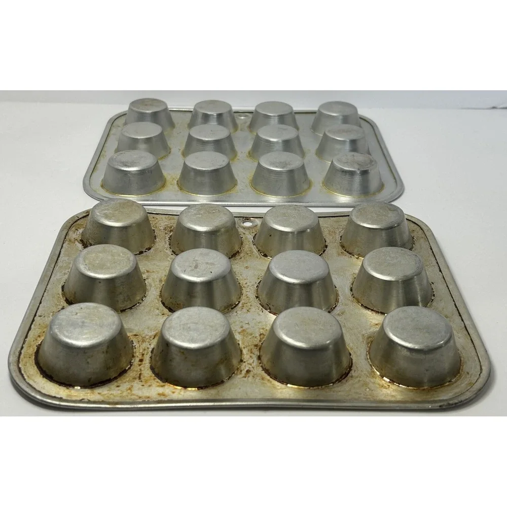 Comet Mini‎ Muffin Pans Triple Check Mini Cupcake Tins Made In USA Aluminum